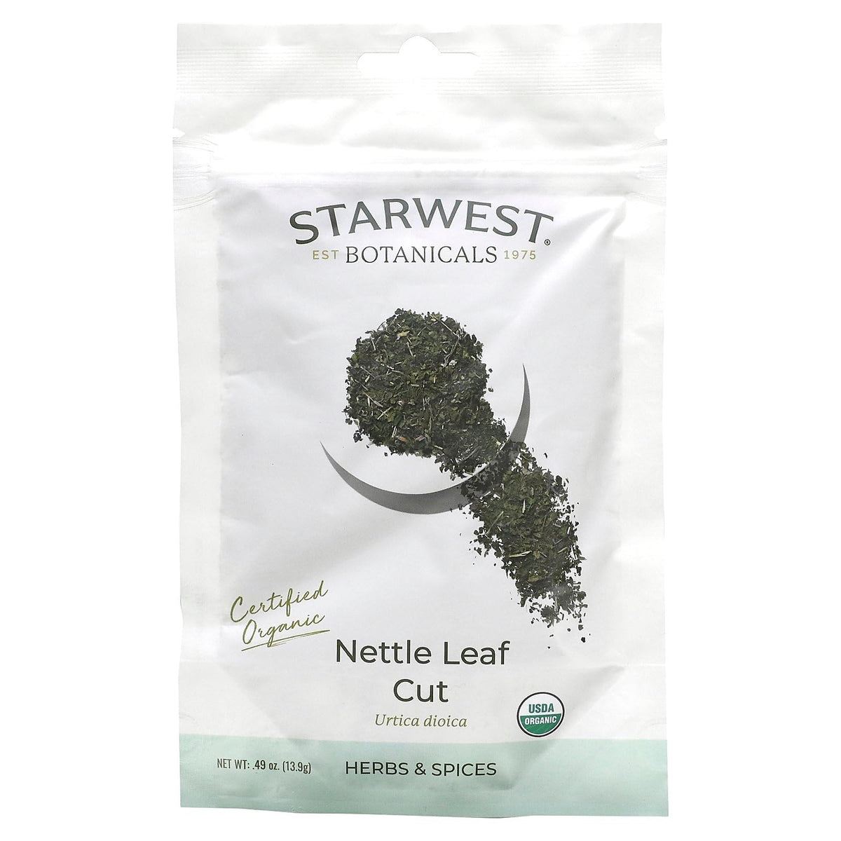 Starwest Botanicals Nettle Leaf Cut in Eco-Pouch packaging