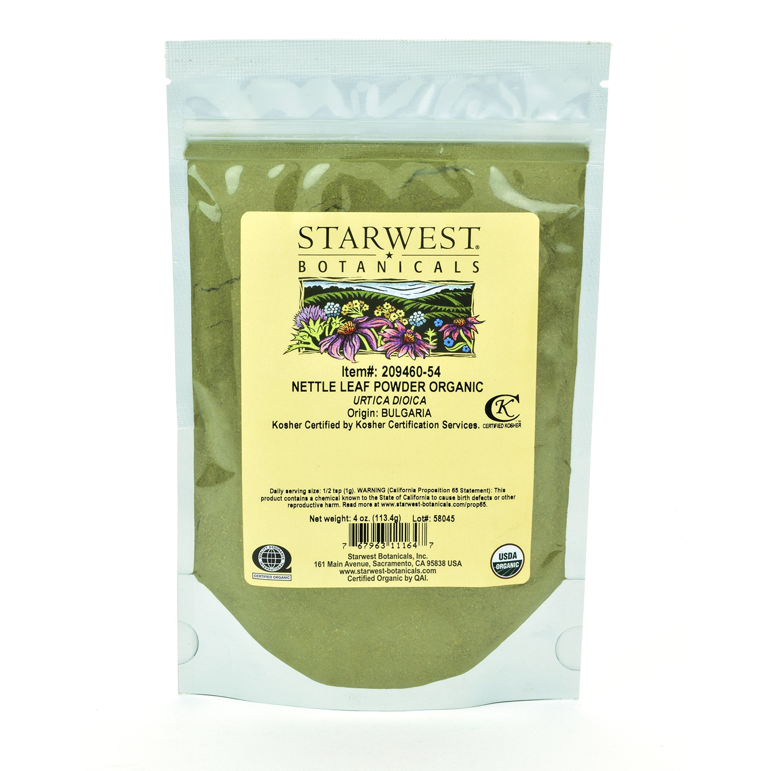 Organic Nettle Leaf Powder – 4 oz, Urtica dioica, image 1
