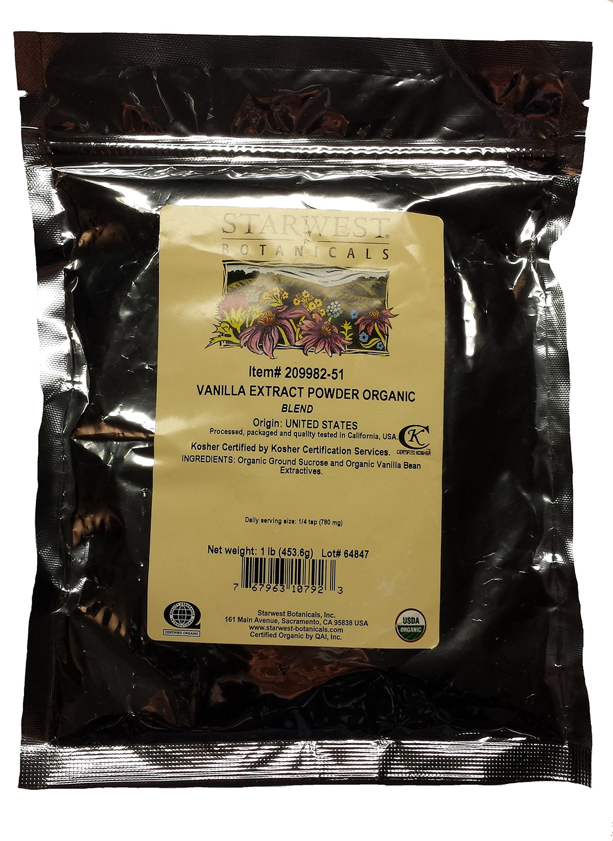 Starwest Botanicals Organic Vanilla Extract Powder - 1 Pound