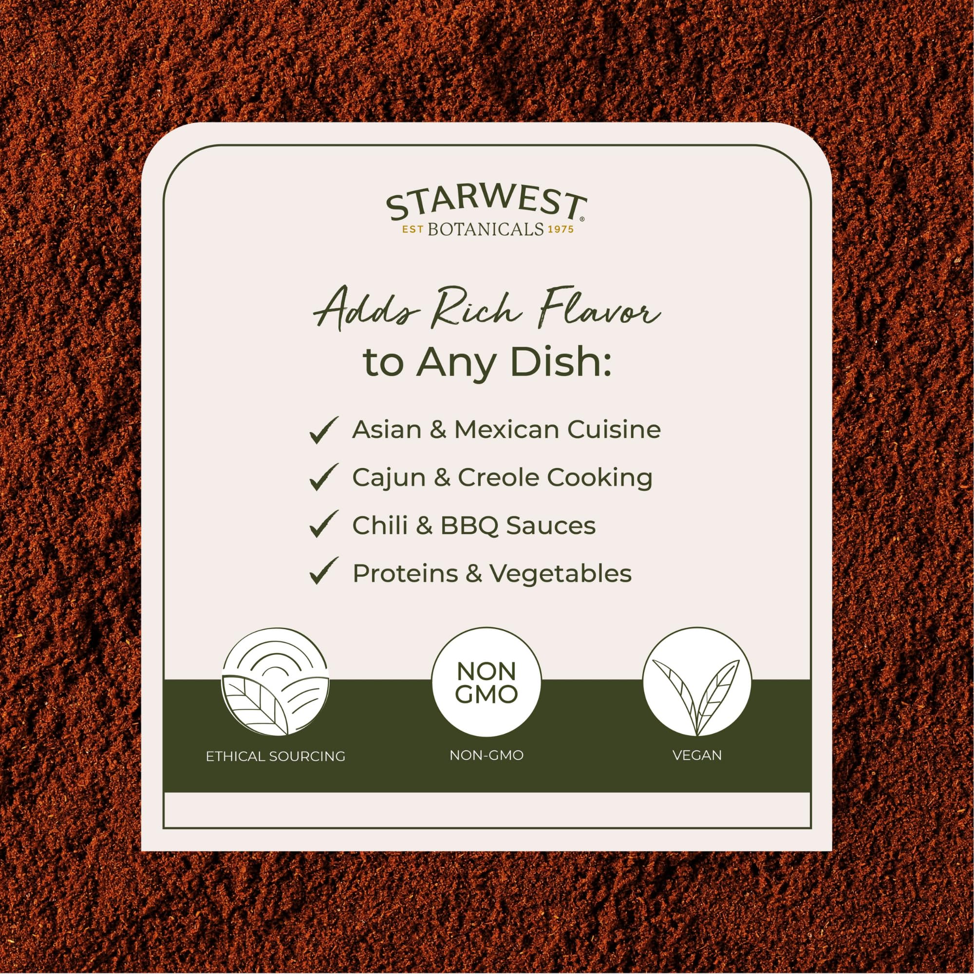 Cayenne pepper powder used for seasoning and marinades