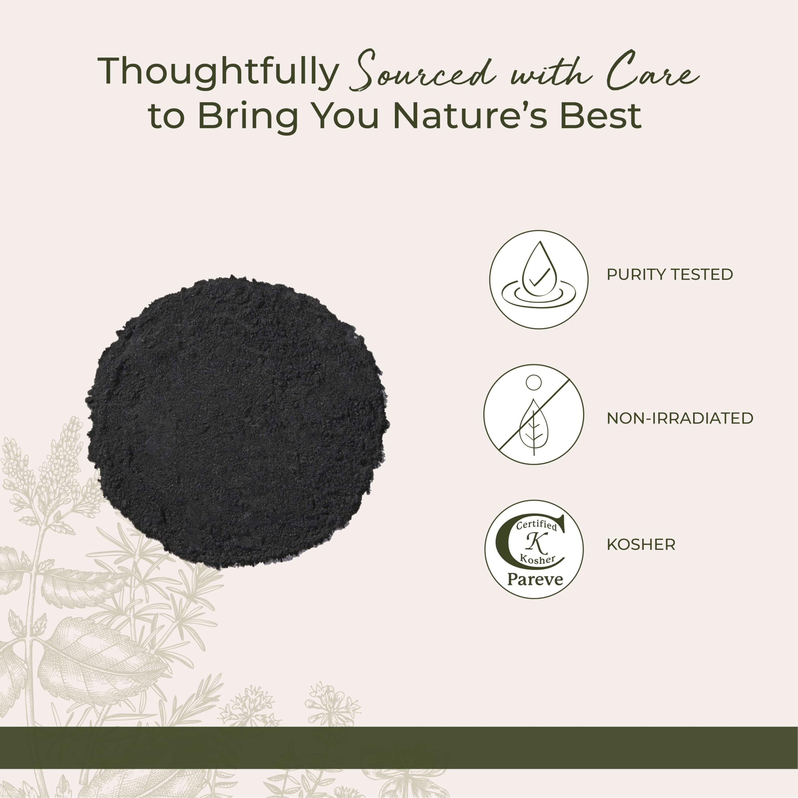 Charcoal powder used in facial masks