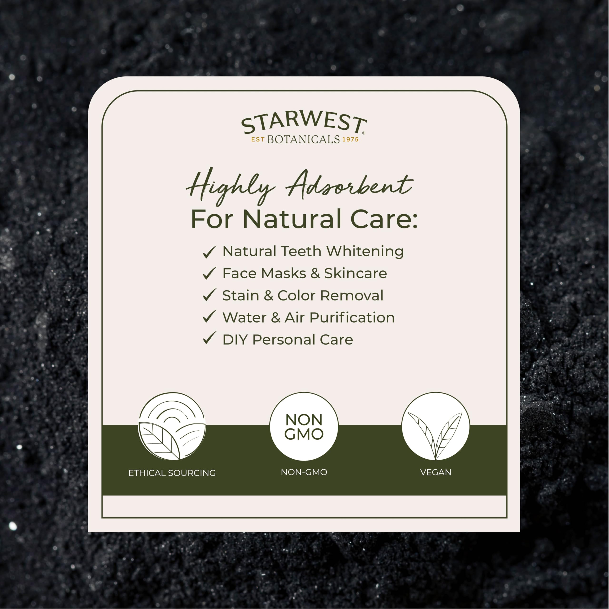 Activated hardwood charcoal powder for teeth whitening