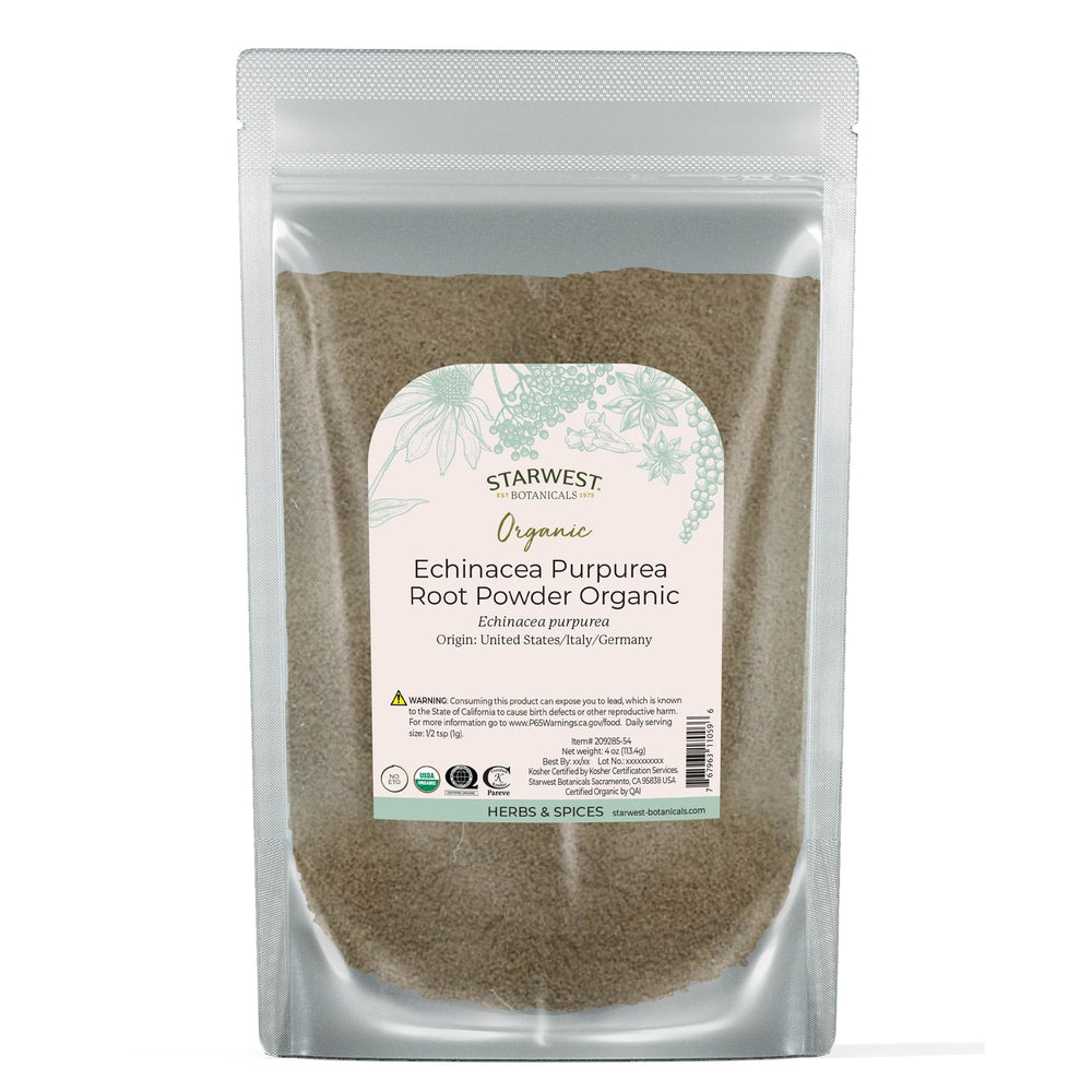 Starwest Botanicals Organic Echinacea Purpurea Root Powder 4 oz front view