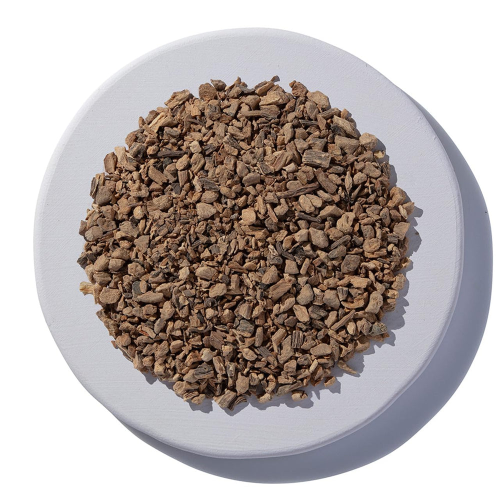 Close-up of Gentiana lutea dried root, cut and sifted (C/S)