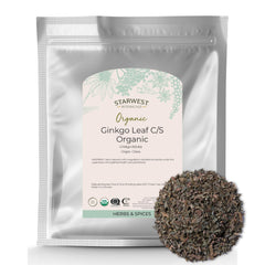 Loose-cut organic ginkgo biloba leaves