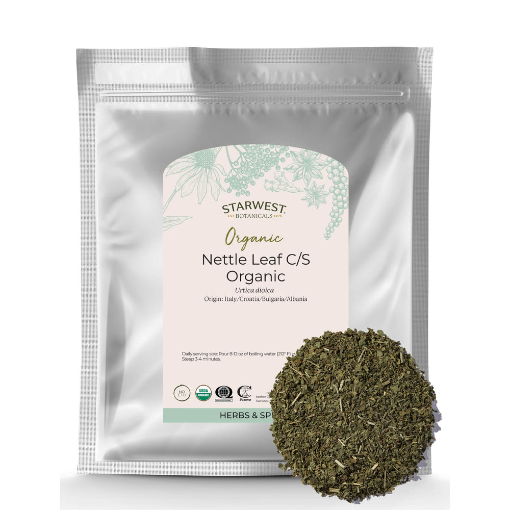 Starwest Organic Nettle Leaf dried in a 1 lb bag