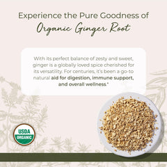 Back label of Starwest Organic Ginger Root 1 lb bag