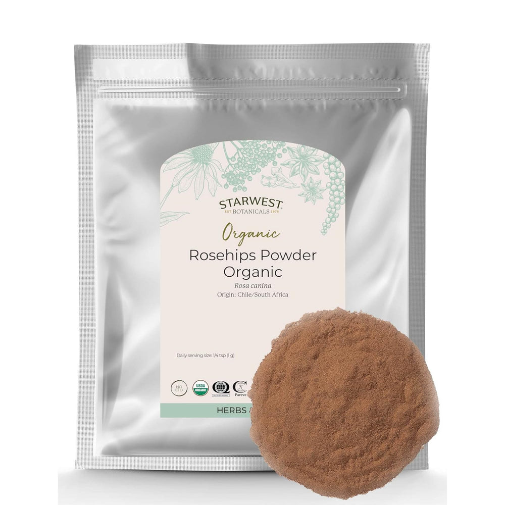 1 lb bulk bag of Starwest Botanicals Organic Rosehips Powder