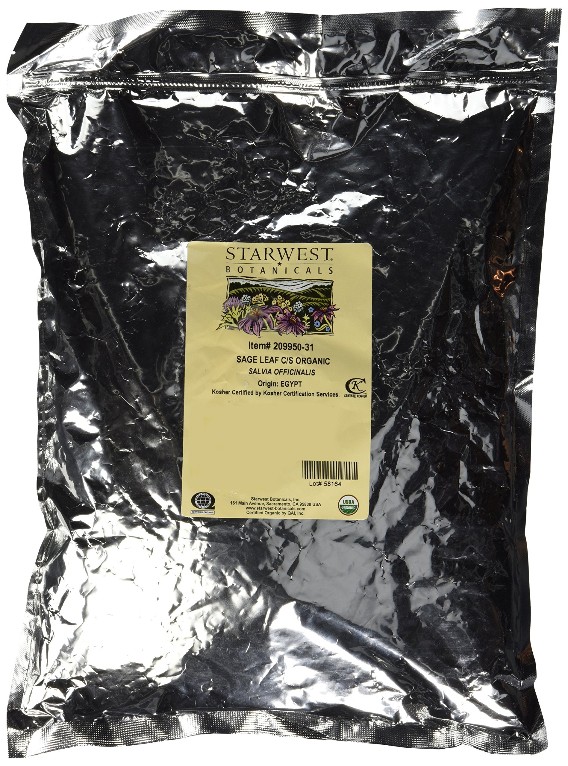 Starwest Botanicals Sage Leaf Cut/Sifted 1-Pound