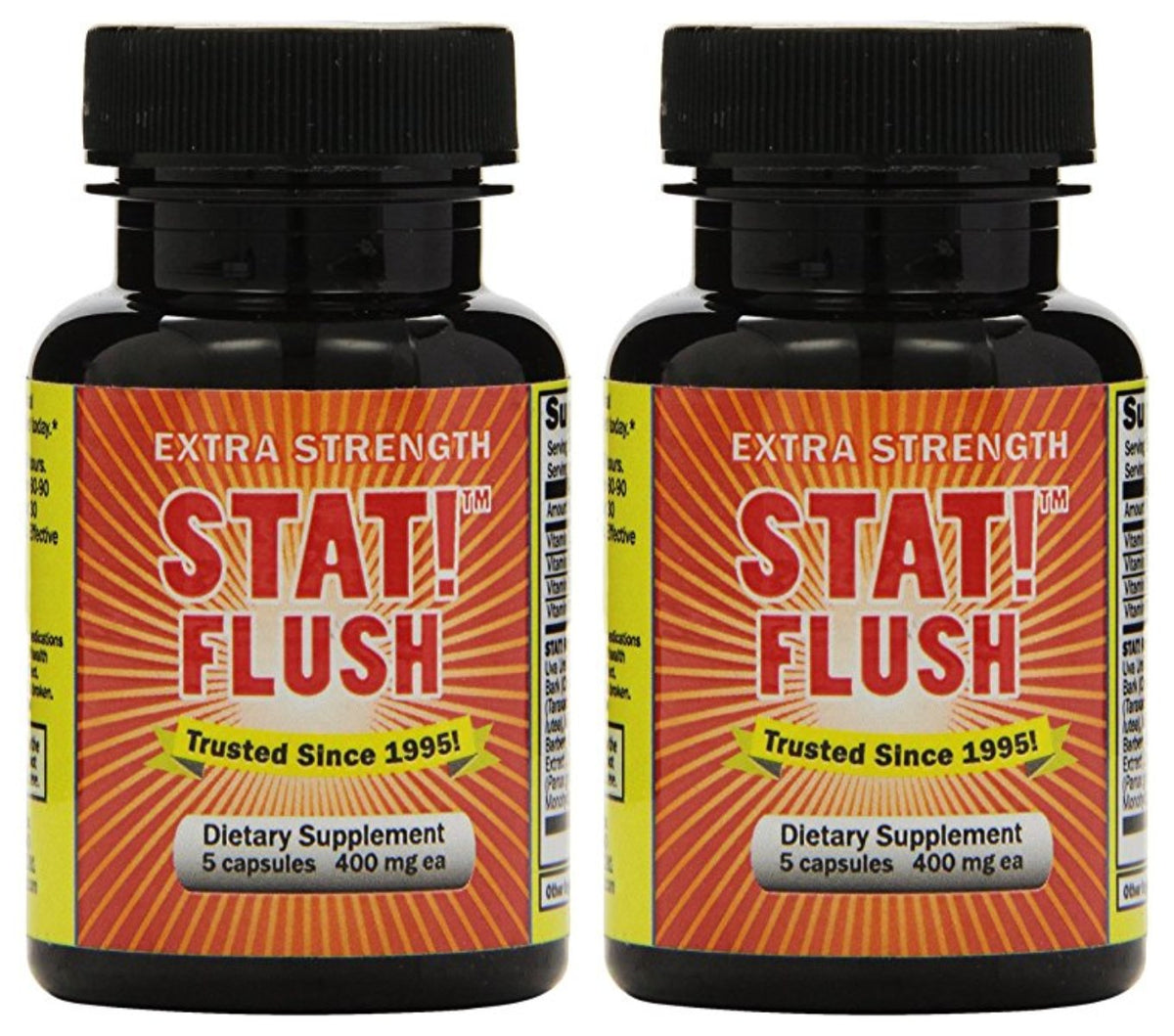 Stat Flush 5 Capsules Pack of 2 – front view of two-bottle packaging