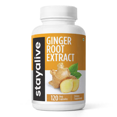Stay Alive Ginger Root Capsules bottle showing 1000mg 10:1 extract label