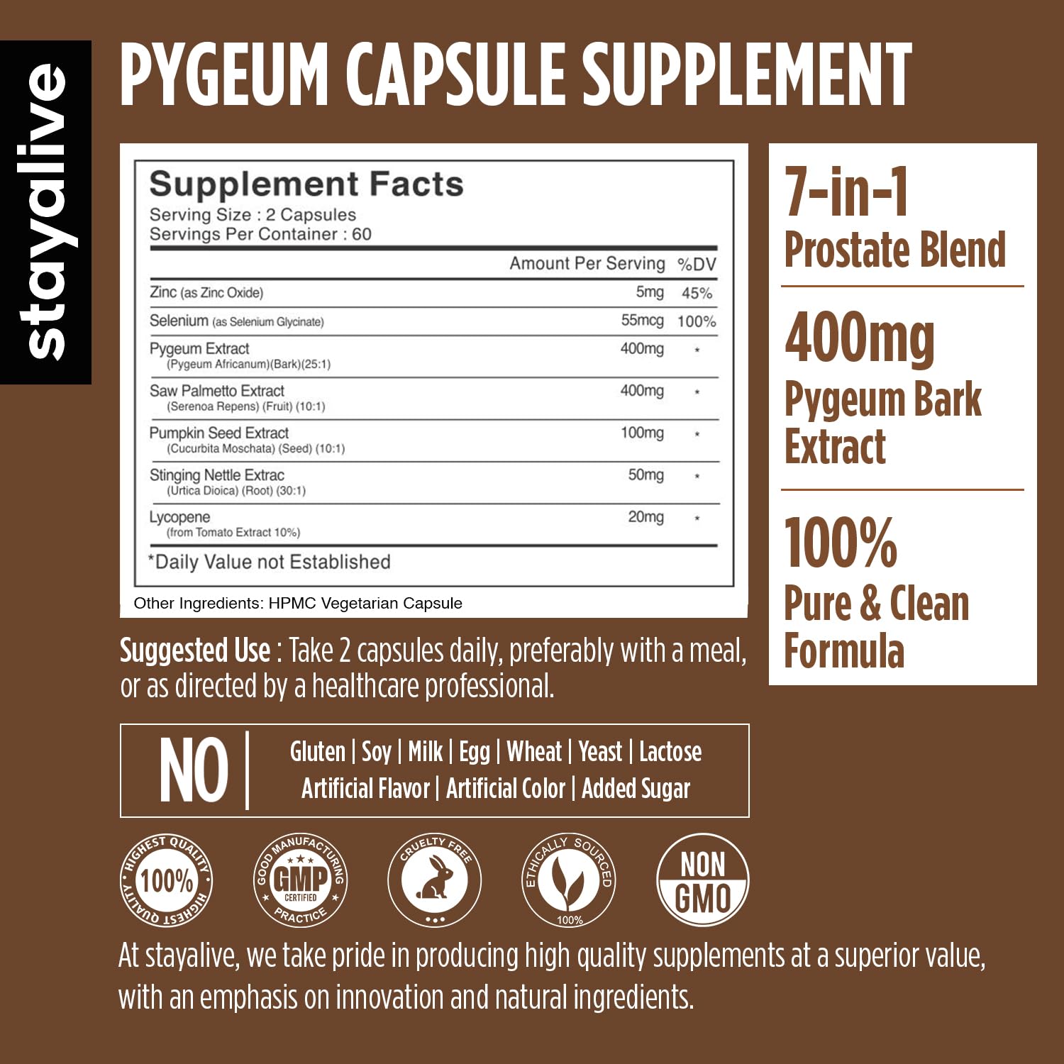 Pygeum Africanum extract with Saw Palmetto and Lycopene ingredients