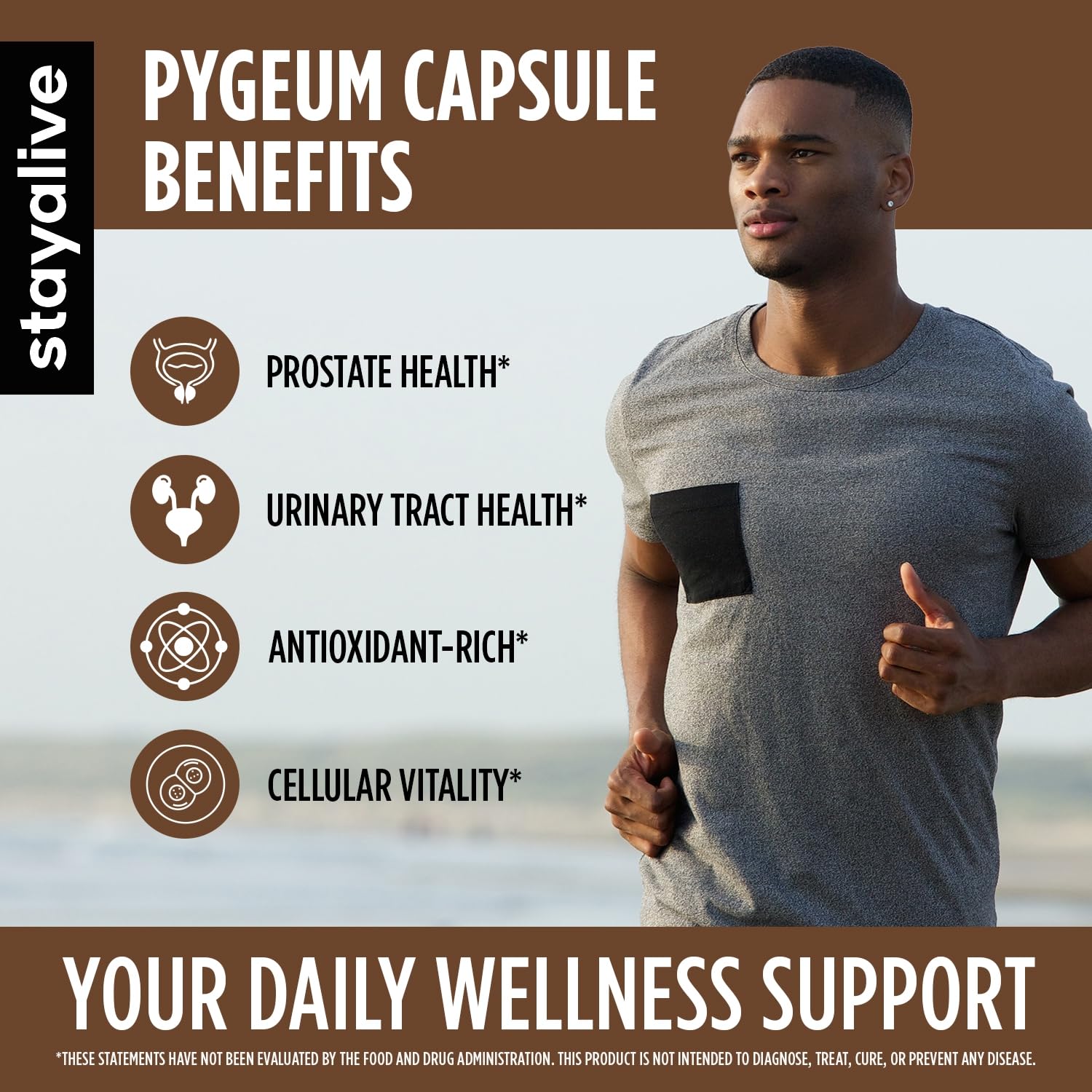 Pygeum bark extract capsules highlighted for prostate health