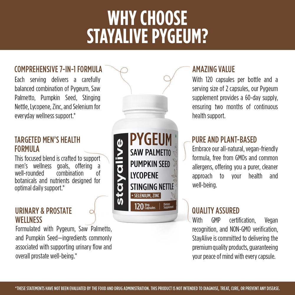 Vegan, Non-GMO, gluten-free Pygeum supplement bottle