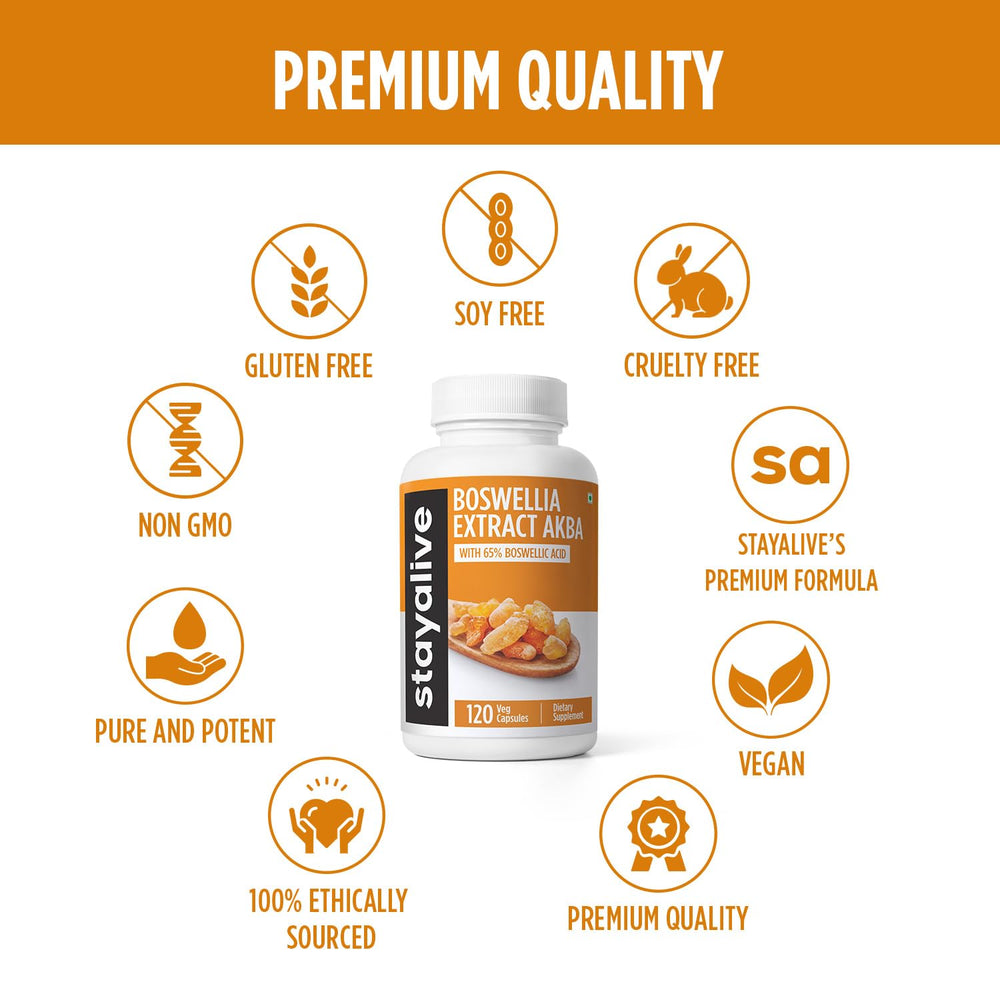 Vegan-friendly symbol on StayAlive Boswellia label