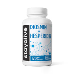 Front view of StayAlive Diosmin Hesperidin 1000mg Complex bottle with 120 capsules
