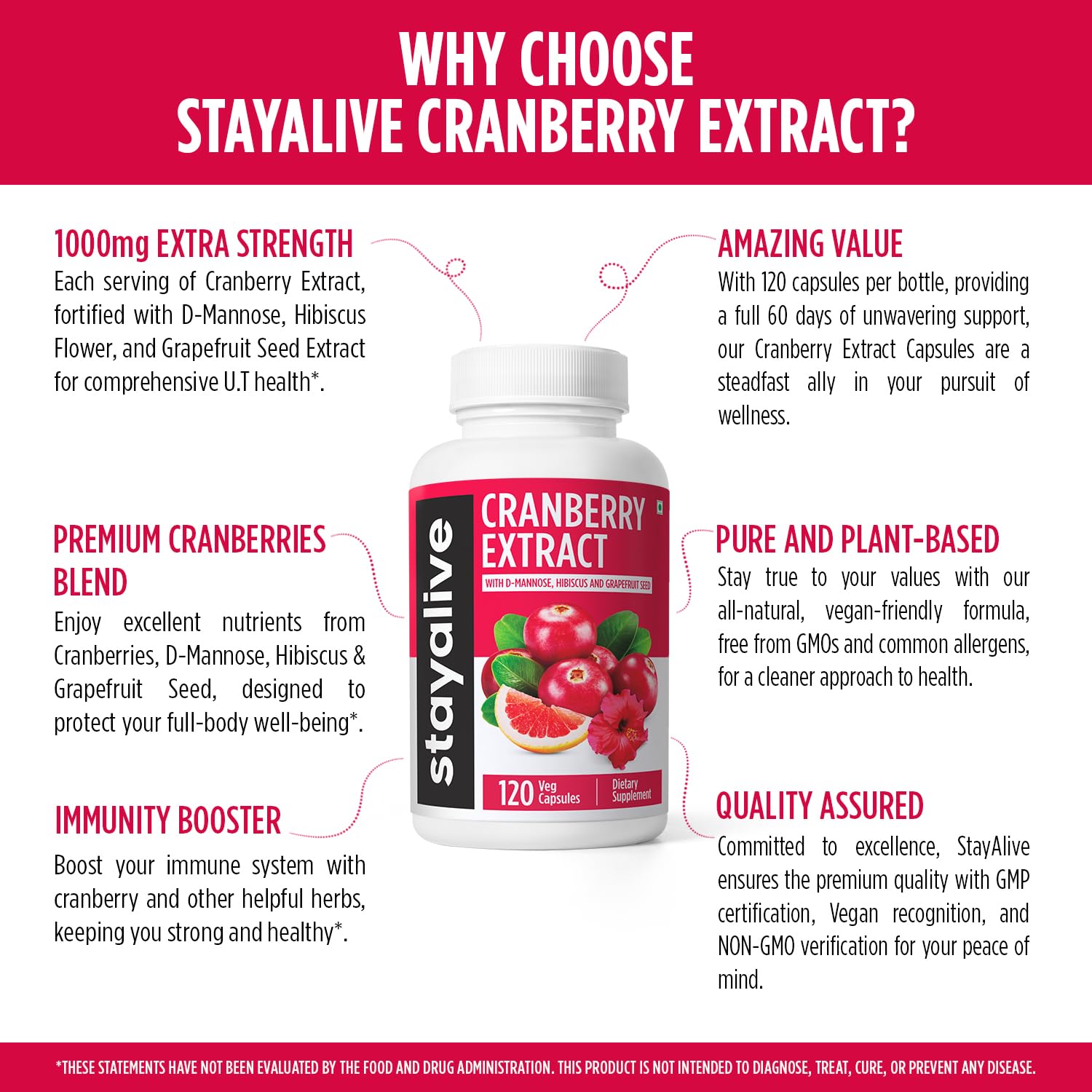 Grapefruit seed extract in vegan cranberry supplement