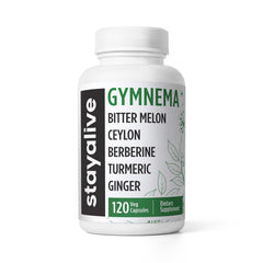 StayAlive Gymnema Sylvestre 25:1 extract bottle with 120 capsules