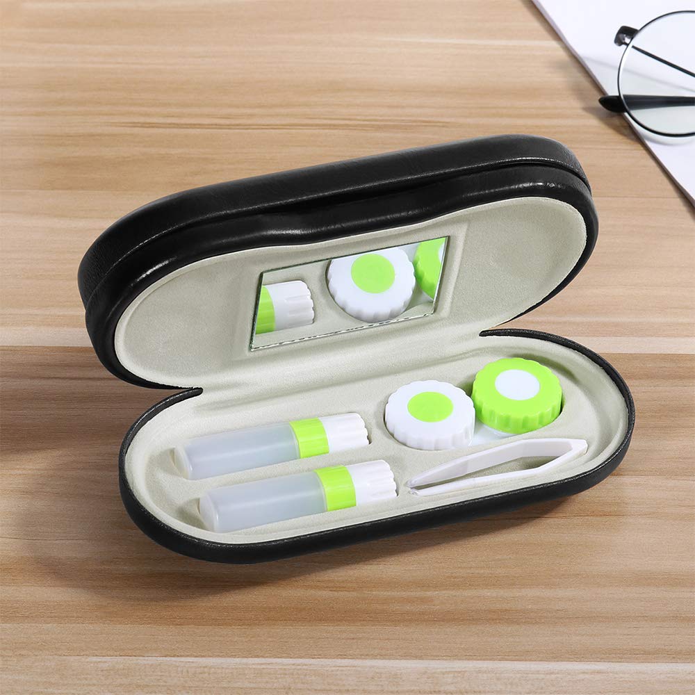 Package contents: forceps, empty solution bottles, labeled contact lens case with SteelFever case