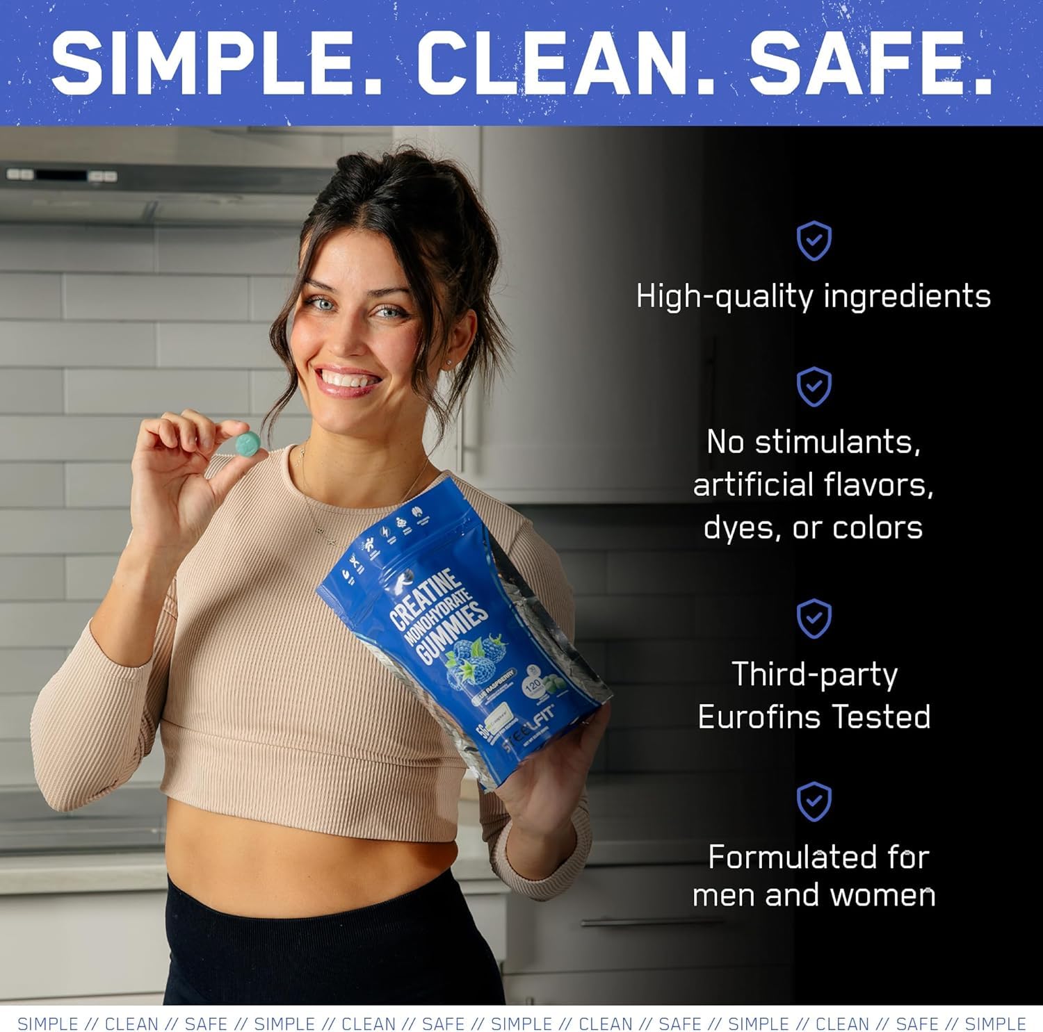 Gummies with packaging and serving information