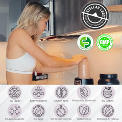 Stellar Labs digestive enzyme blend bottle highlights digestion support after training.