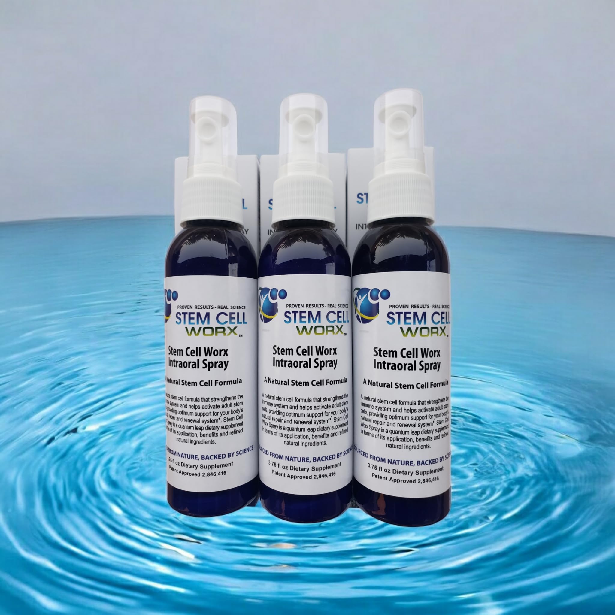 Stem Cell Worx intraoral spray bottle for under-the-tongue use