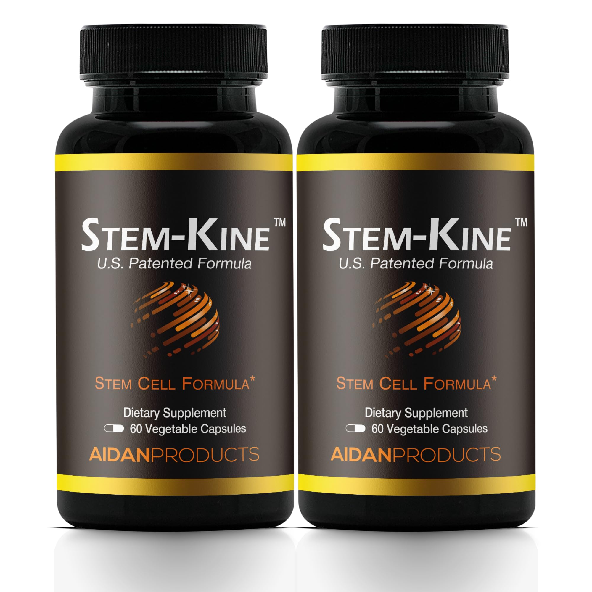 Stem-Kine stem cell supplement bottle and packaging