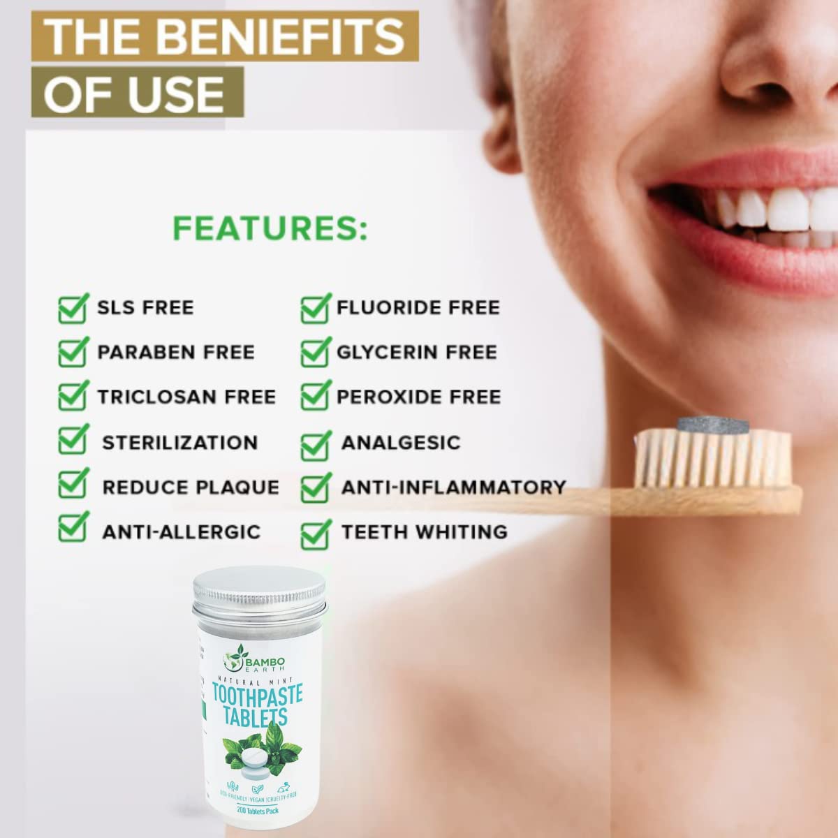 Step 2: brush for 1-2 minutes after crushing