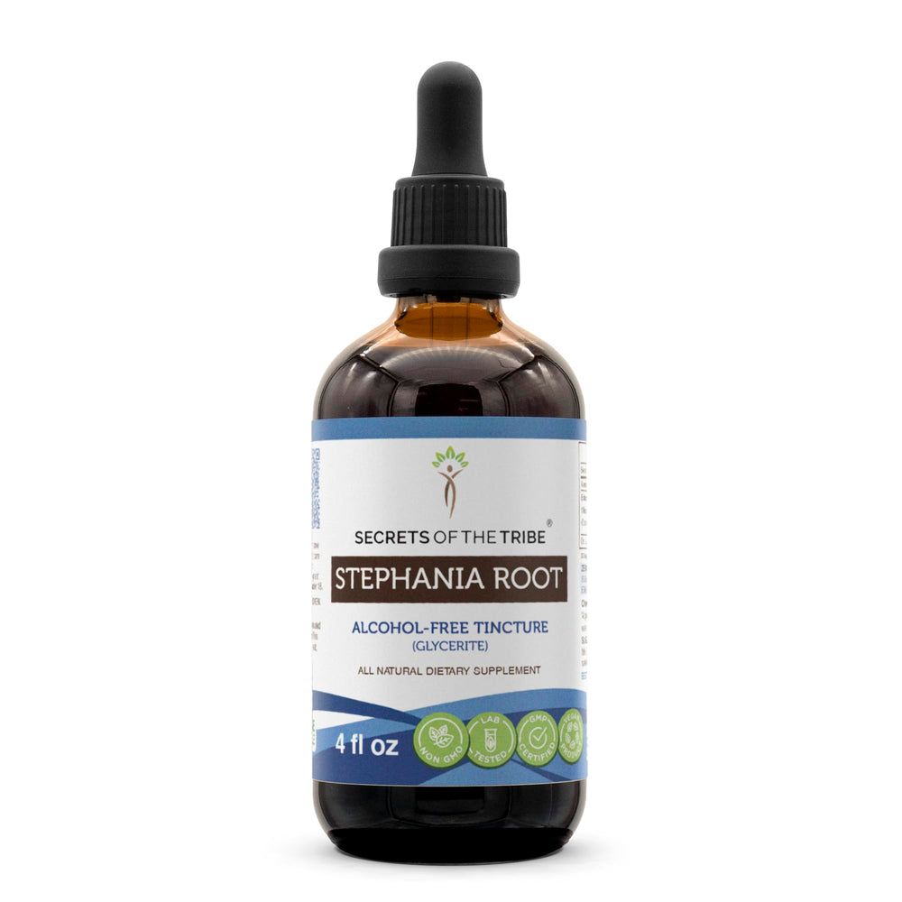 Bottle of Secrets of the Tribe Stephania Root Tincture 4 oz