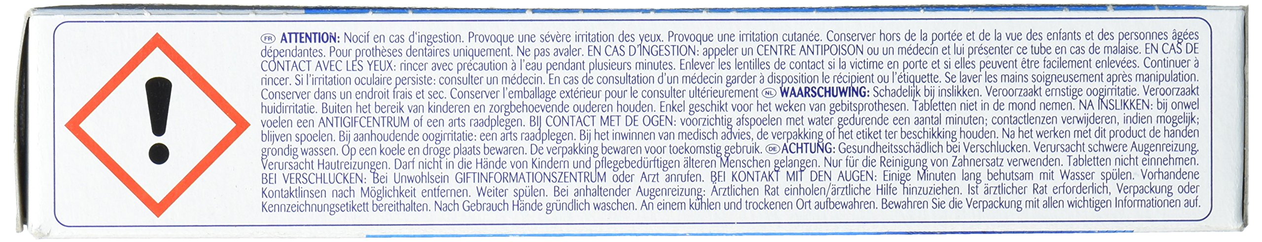 Close-up of Steradent denture cleanser effervescent tablets