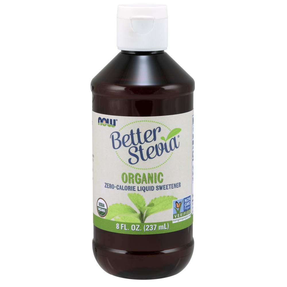 Stevia Extract Organic Now Foods 8 oz Liquid bottle front view