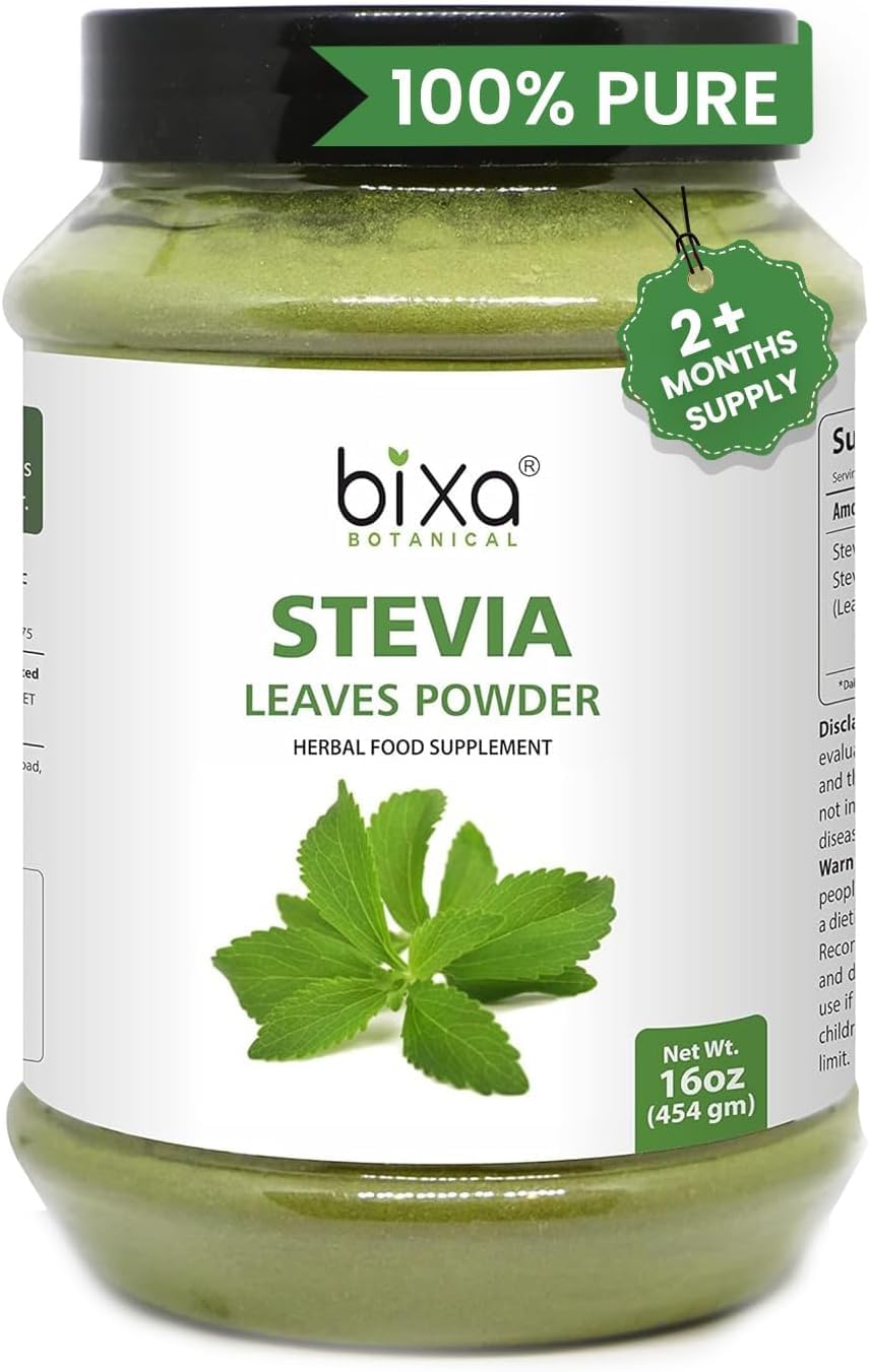 Bixa Botanical Stevia Leaf Powder bottle 16 oz