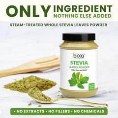 Close-up of Stevia rebaudiana leaves used for powder