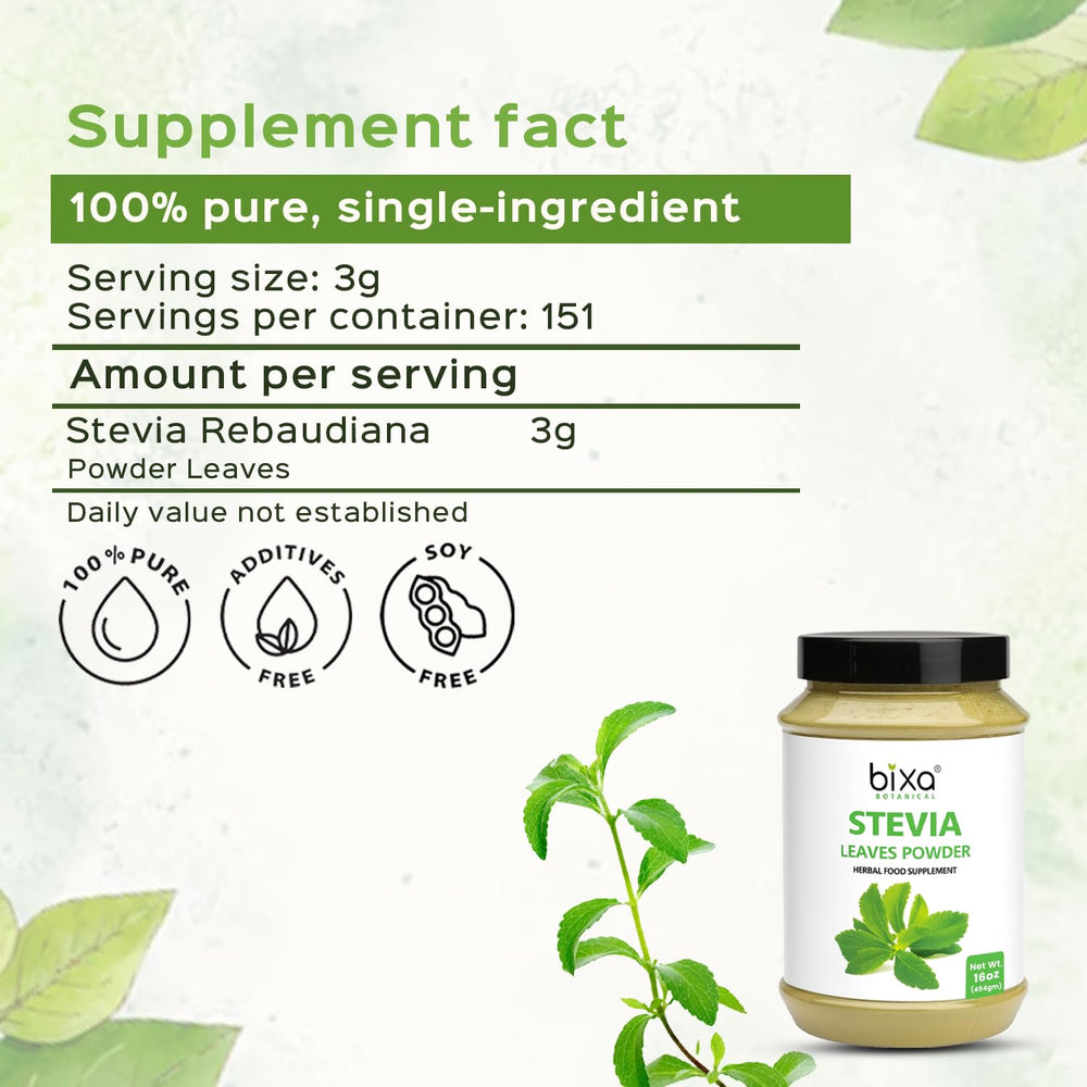 Serving suggestion of Stevia powder in a beverage