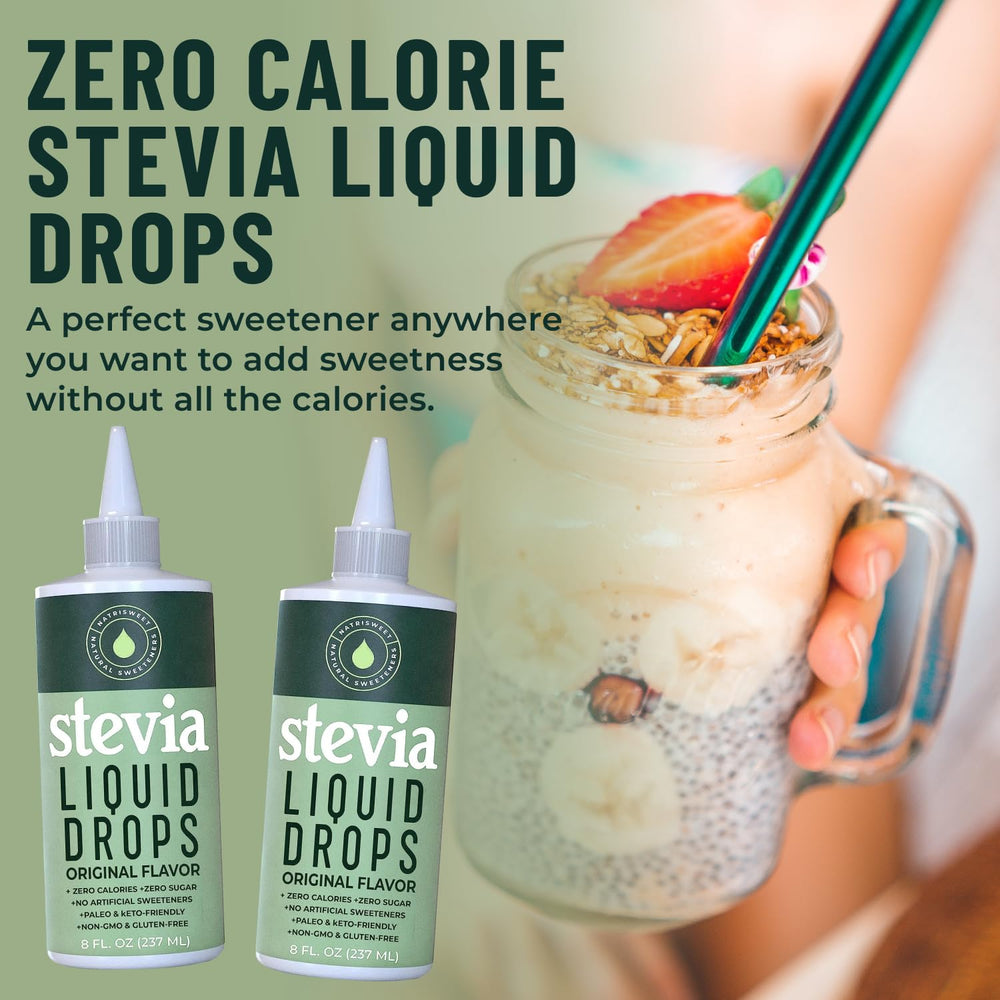 Ingredients and label of stevia liquid drops