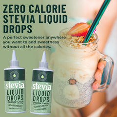 Ingredients and label of stevia liquid drops