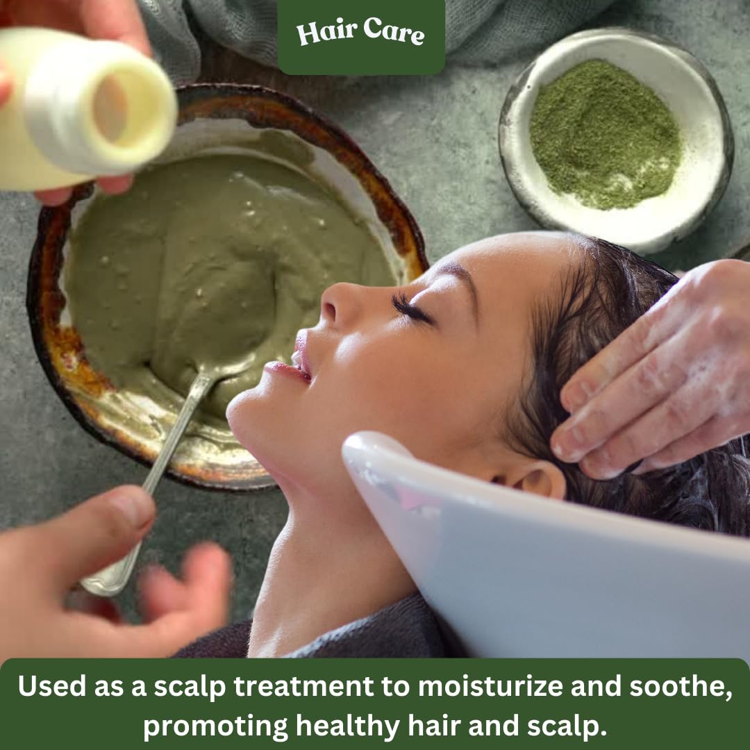 Fine green stevia powder macro shot