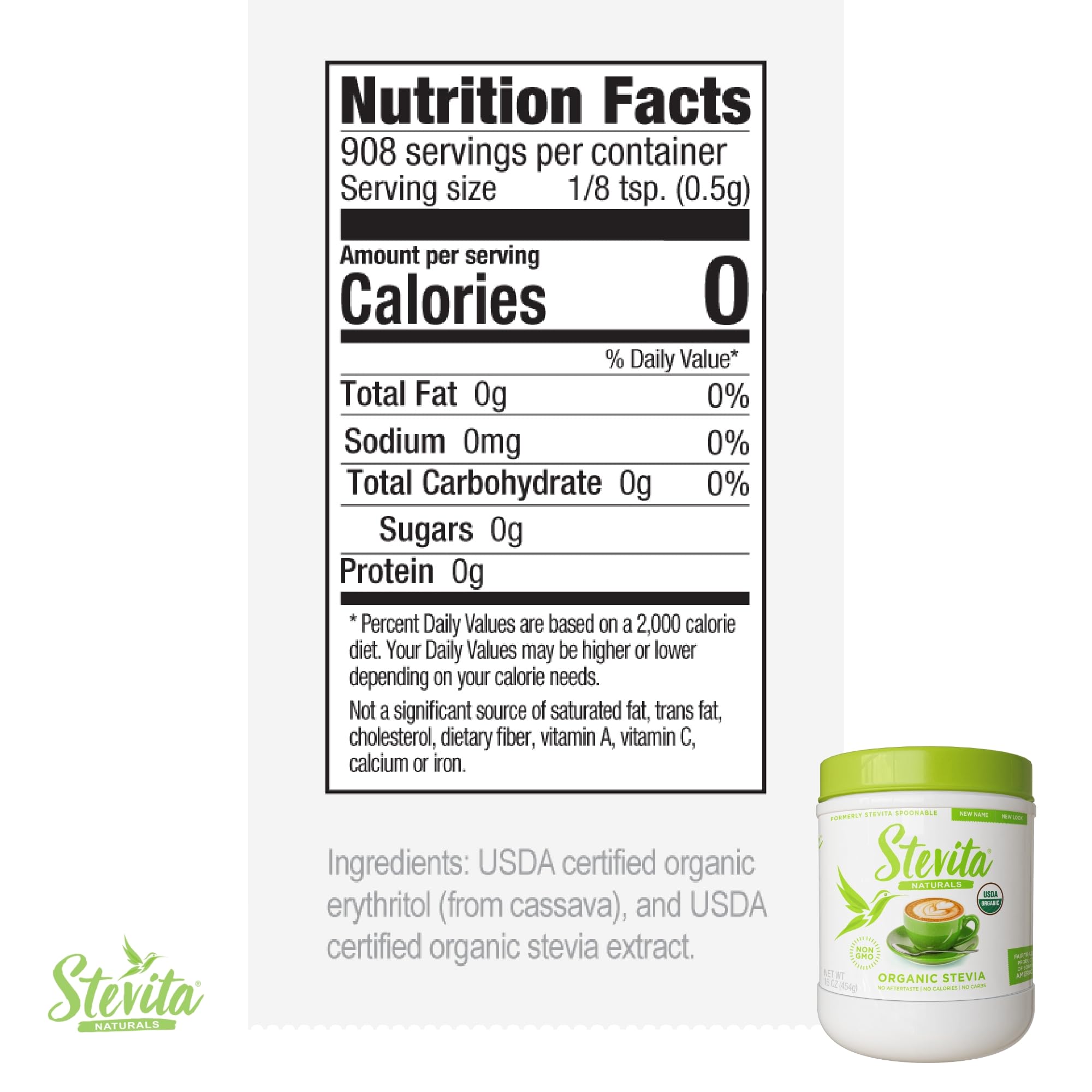 Stevia and erythritol blend packaging