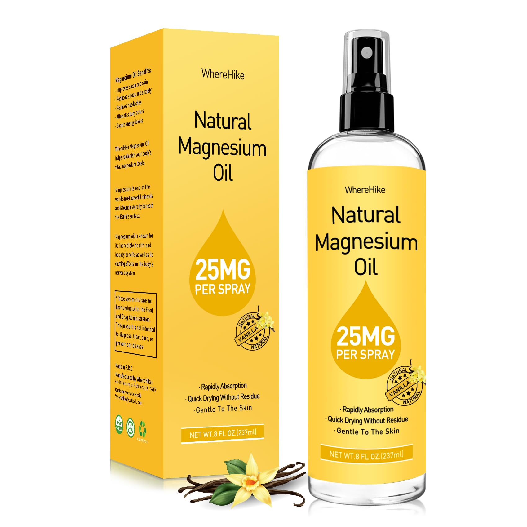 Product gallery showing Stilip Magnesium Spray packaging