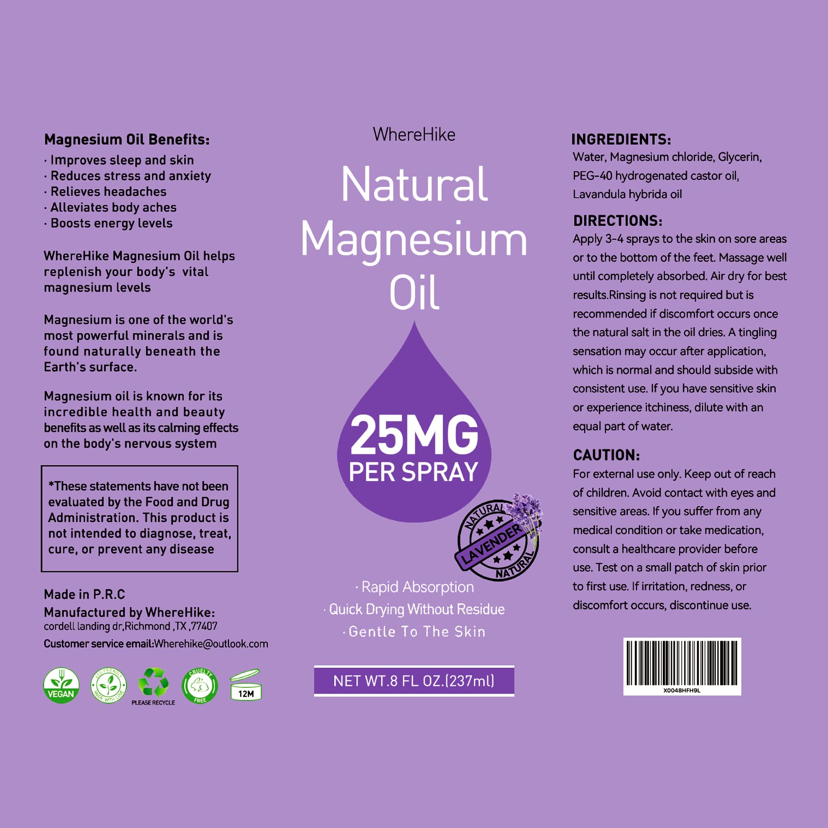 Stilip Magnesium Spray Vanilla scent variant