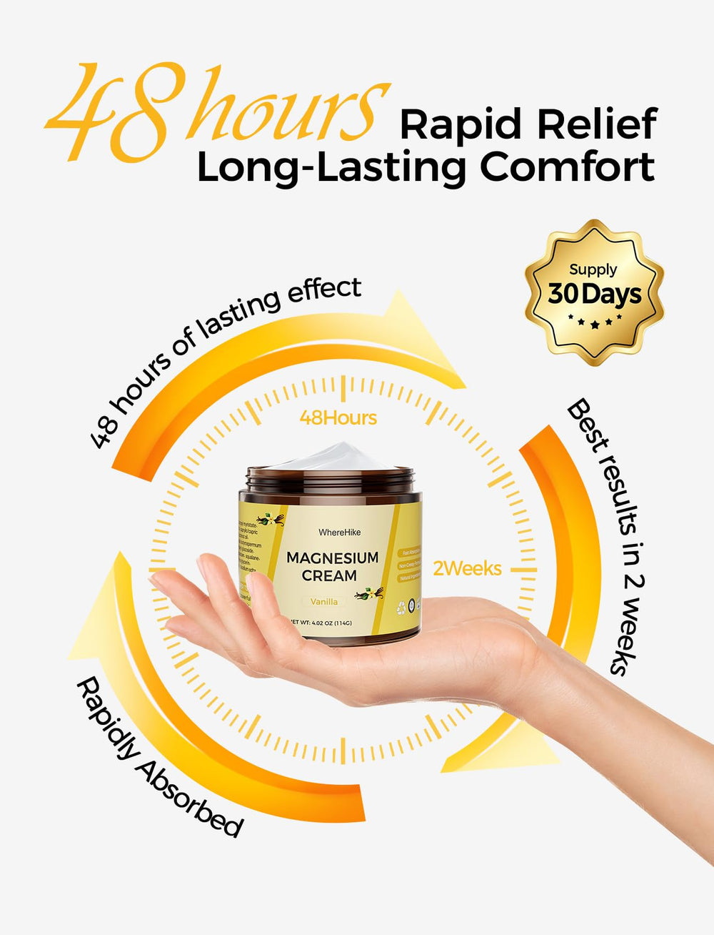 Nighttime magnesium lotion vanilla bottle for sleep