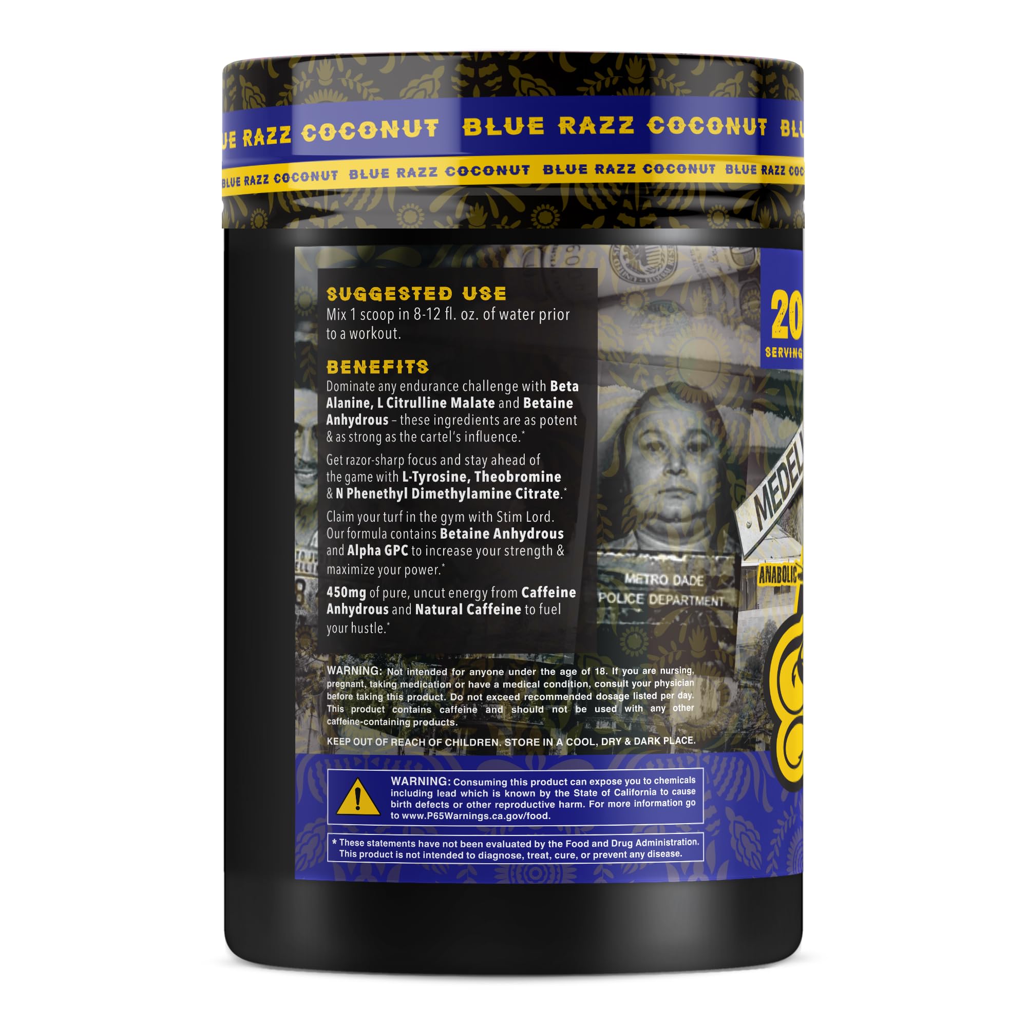 Stim Lord back label with supplement facts