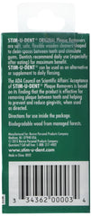 Close-up of Stim-U-Dent Mint Plaque Removers cleaning between teeth