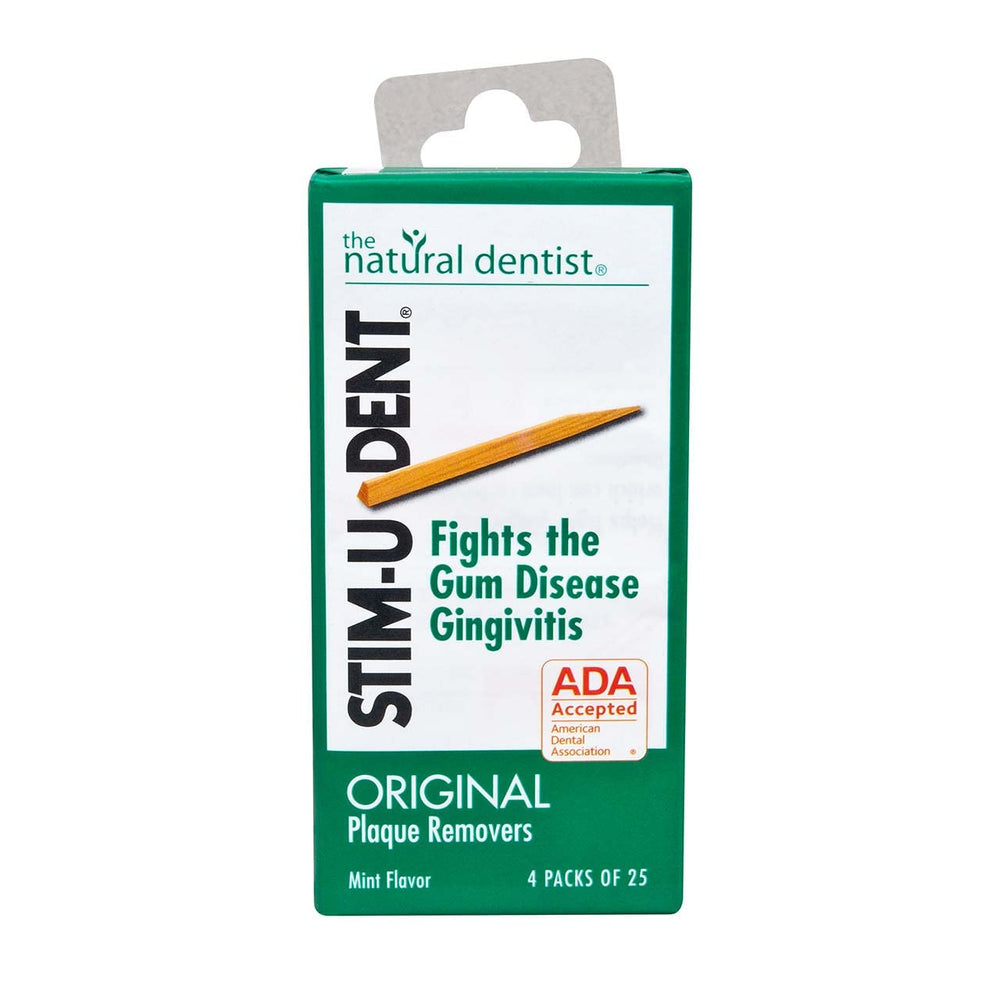 Stim-U-Dent Mint Flavor Plaque Removers – 100 picks, 4 packs of 25
