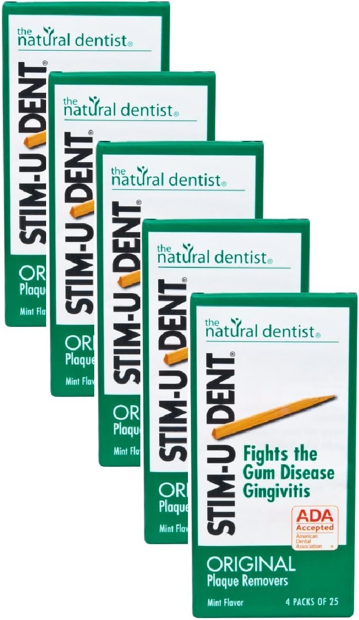 Stim-U-Dent Plaque Removers Pack of 5 minty dental picks in packaging