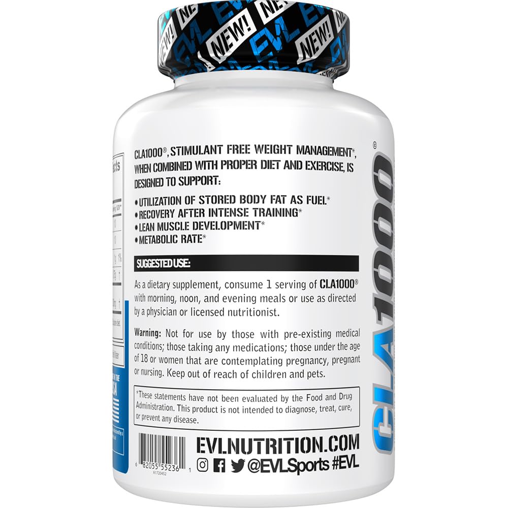 Stimulant-free CLA 1000mg capsules from EVL