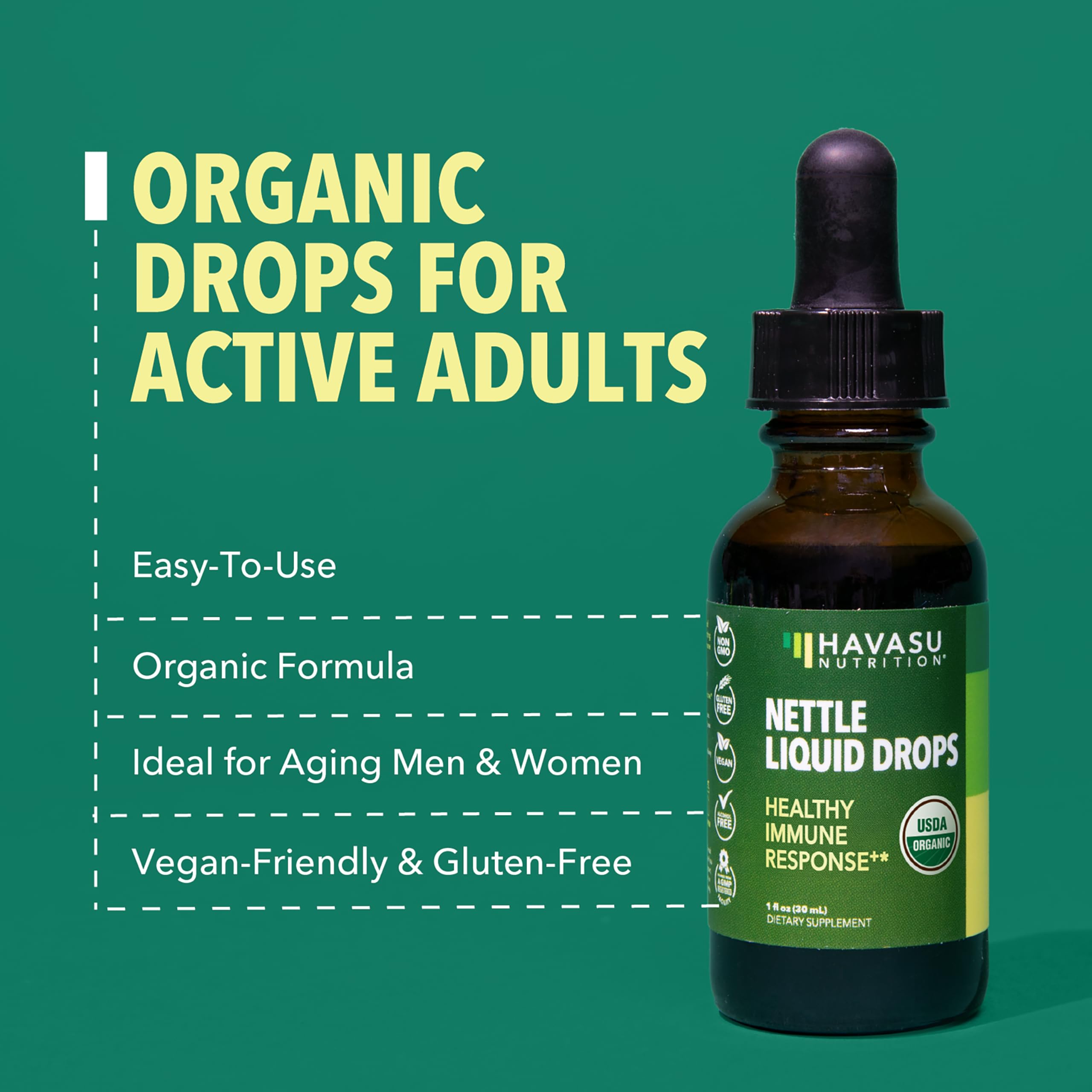 Image highlighting immune support benefits of stinging nettle
