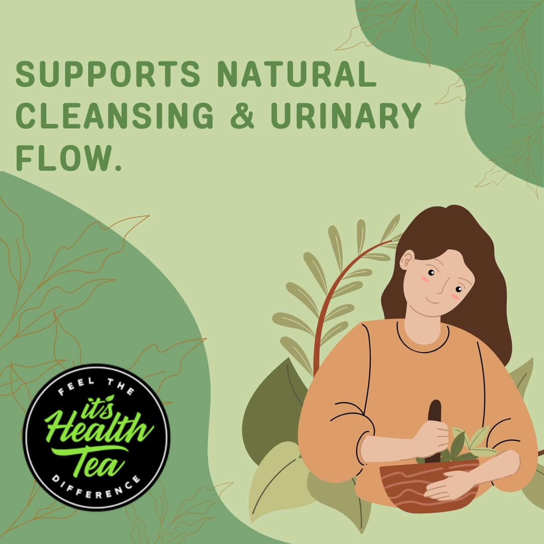 Herbal detox concept with leaves and tea setup