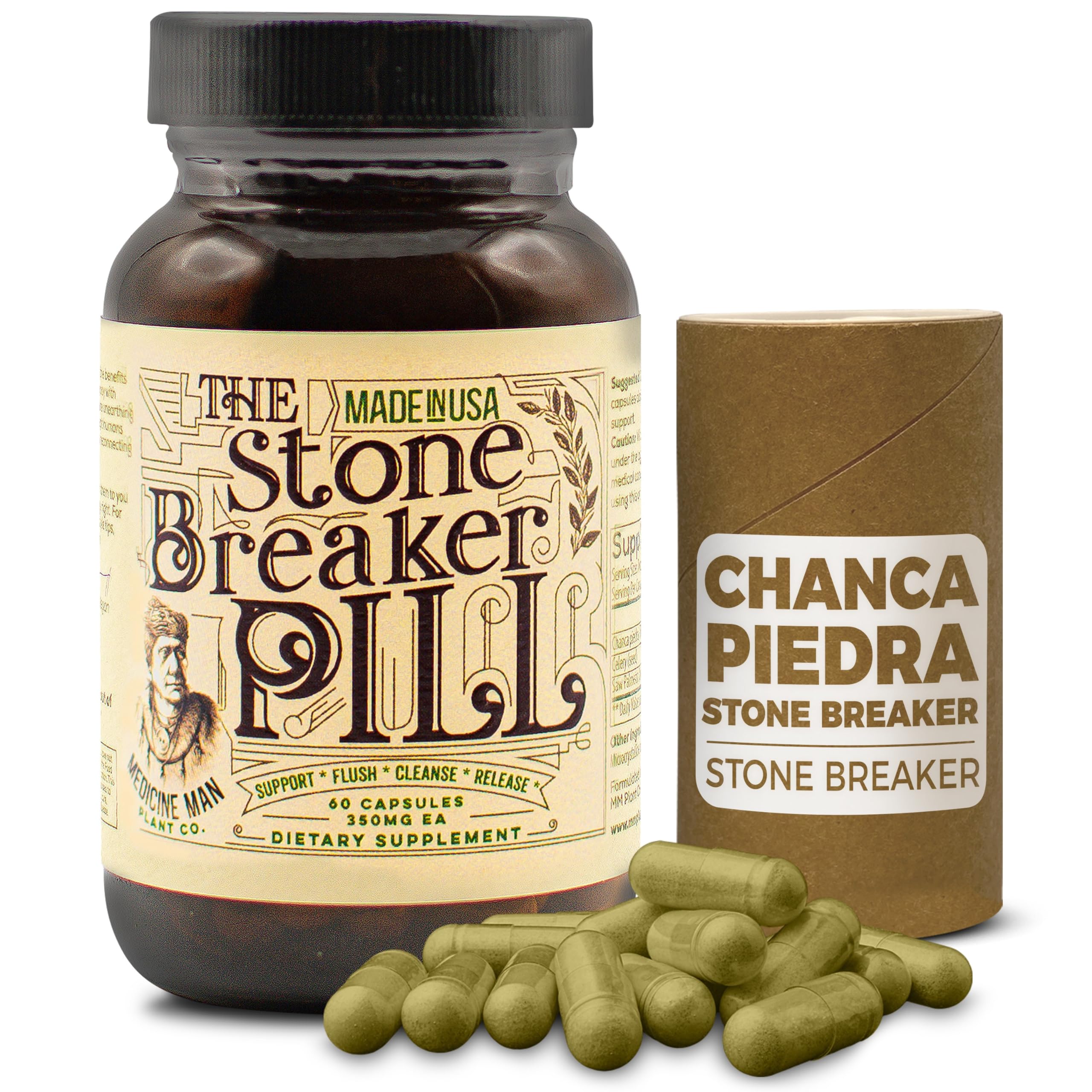 The Stone Breaker Pill 60 capsules bottle on a white background