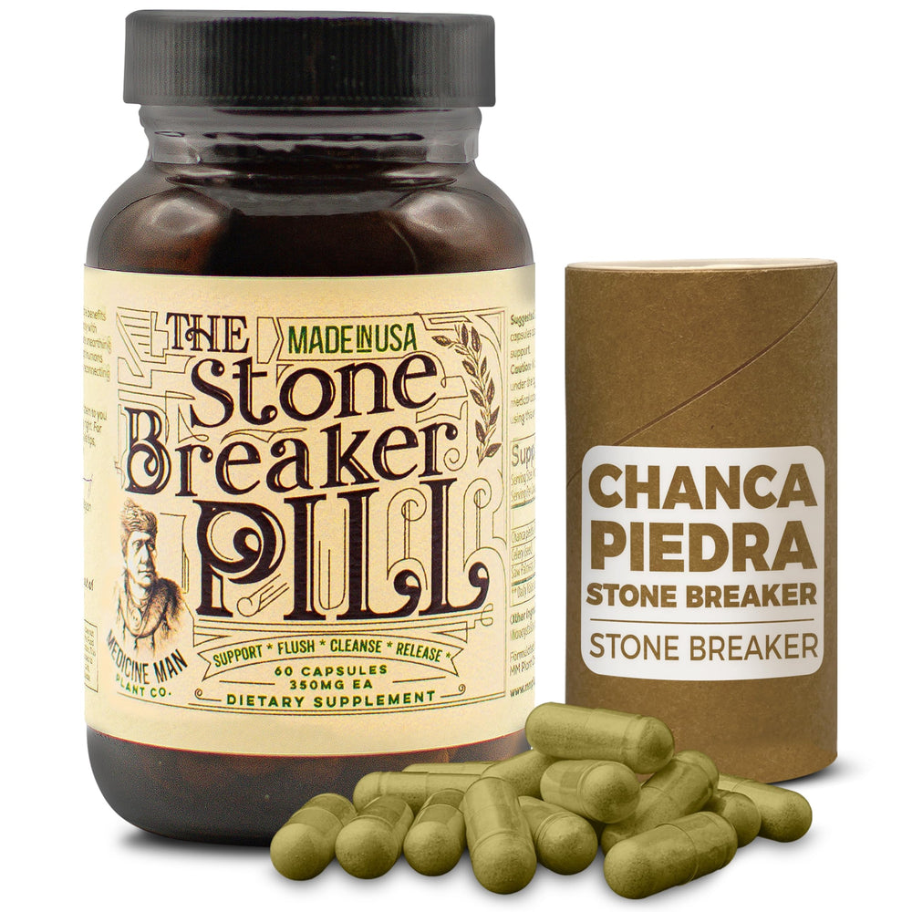The Stone Breaker Pill 60 capsules bottle on a white background